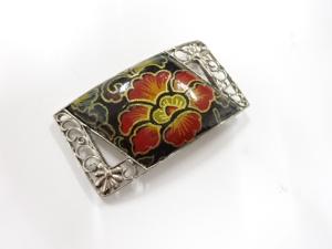 アンティーク　和紙　帯留め